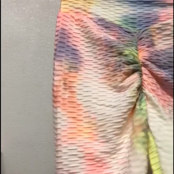 Ruched style workout set in yellow and blue - Picture 4 of 6